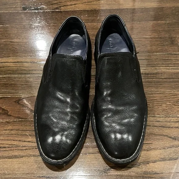 Cole Haan Men’s Black Leather Slip-On Loafers Dress Shoes Size 11.5 Cole Haan Black Leather Slip-On Loafers Side Gored Shoes  main image 4